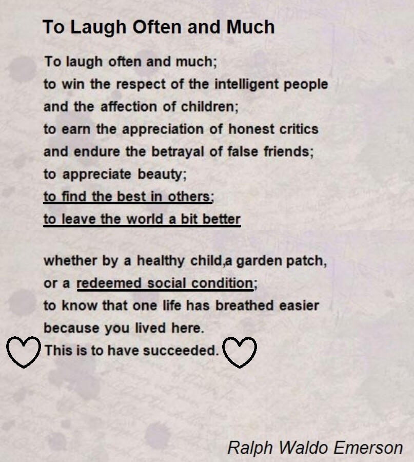 To Laugh Often and Much